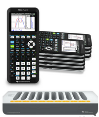 Texas Instruments TI 84 Plus CE Color Graphing Calculator - Classroom Set 10 Pack - Black with Charging Dock
