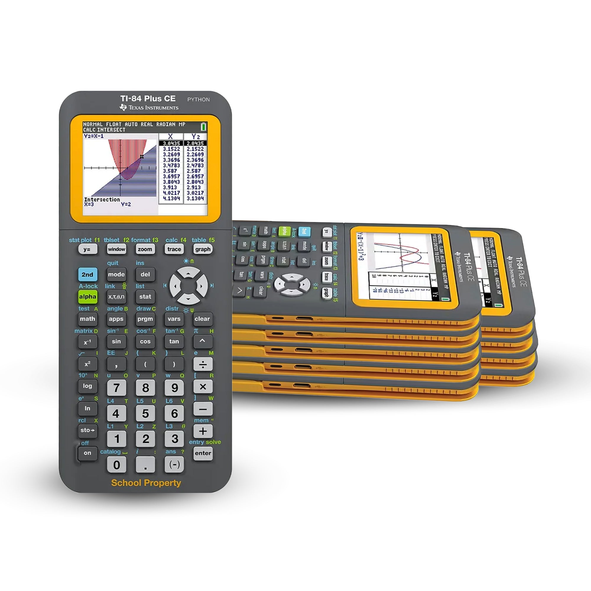 TI 84 Plus CE Color EZ SPOT Yellow School Set - Classroom Set 10