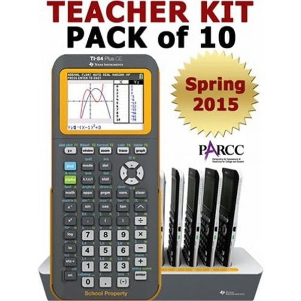 TI 84 Plus CE Color EZ SPOT Yellow School Set - Classroom Set 10 Pack