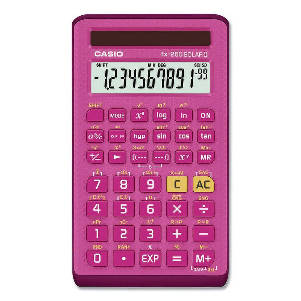 Casio fx-260 SOLAR II Calculator - Pink