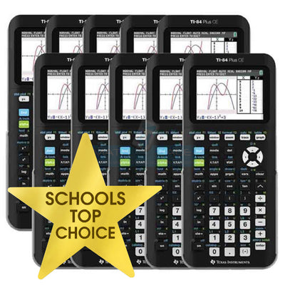 Texas Instruments TI 84 Plus CE Color Graphing Calculator - Classroom Set 10 Pack - No Dock